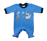 Belül bolyhos, hosszú ujjú baba rugdalózó – Állatos mintával