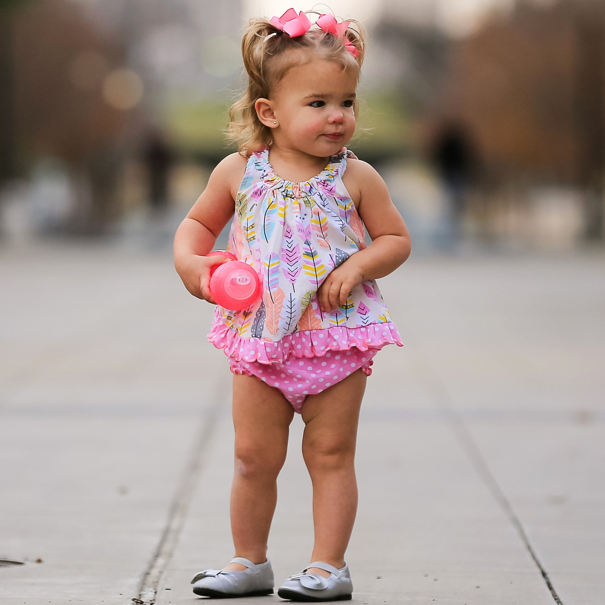 AnnLoren Girls Open Back Swing Tank Top with Bow Feather Design-4