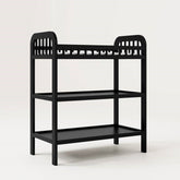 Baby Changing Table in Black Wood Finish with Safety Rail and Changing Pad-0