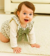 Summer Hot Selling Baby Girls Sleeveless Square Neck Floral Print Onesie