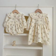Adorable Baby Lace Collar Onesies or Floral Pattern Girls Dress
