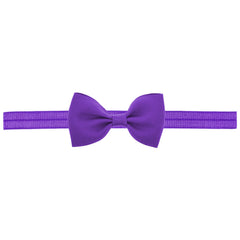 Newborn Baby Small Size Bow Patched Pattern Solid Color Elastic Headband