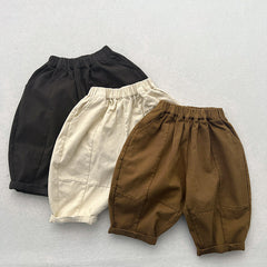 Spring Children Korean Style Casual Trousers For Boys And Girls, Mountain Style Cross-Cut Seam Radish Pants