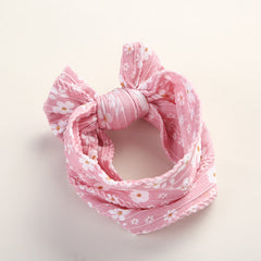Baby Floral Print Soft Big Bow Headband