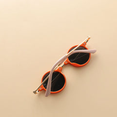 Kids Small Frame Design Vintage Style Metal Sunglasses