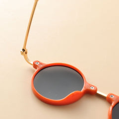 Kids Small Frame Design Vintage Style Metal Sunglasses