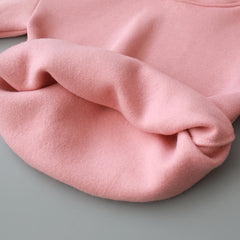 Baby Solid Color Animal Ear Patch Design Autumn Hoodie