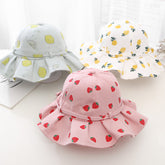 Baby Girl Floral Print Adjustable Design Sunshade Bucket Hats