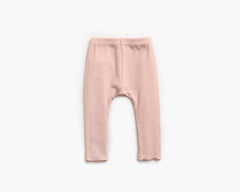 Baby Girl Solid Color Pants Leggings With Bow Decoration