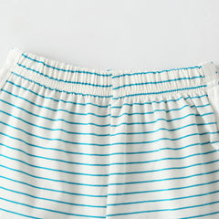 Baby Smiley Patched Pattern Striped Graphic Tee Combo Shorts Sets