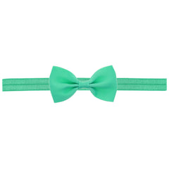 Newborn Baby Small Size Bow Patched Pattern Solid Color Elastic Headband