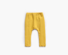 Baby Girl Solid Color Pants Leggings With Bow Decoration