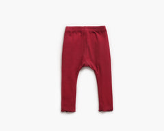 Baby Girl Solid Color Pants Leggings With Bow Decoration