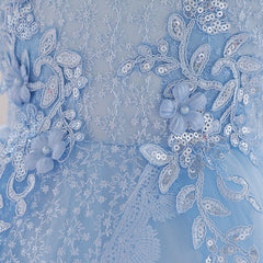 Baby Girl Floral Embroidered Pattern Full Moon Christening Sequins Tutu Dress