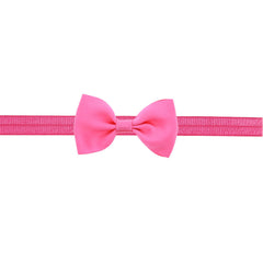 Newborn Baby Small Size Bow Patched Pattern Solid Color Elastic Headband