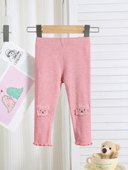 Autumn Arrival Elastic Baby Kids Girls Teddy Bear Pattern Cute Pants