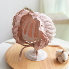 Baby Solid Color Ruffle Design Sunshade Princess Bucket Hats