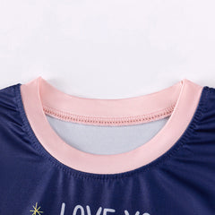 Baby and Kids Girls Universe Cartoon Pattern Long Sleeves Casual Pajamas Clothing Set