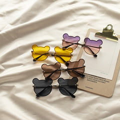 Girls Colorful Lenses Cartoon Frame Shape Fashion Sunglasses