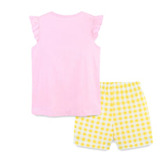 Summer Baby Kids Cute Lemon Pattern Vest and Plaid Shorts Clothing Set for Girls
