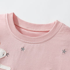 Summer Arrival Dancing Mouse Pattern Short Sleeves Tulle Dress for Stylish Girls