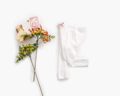 Baby Girl Solid Color Pants Leggings With Bow Decoration