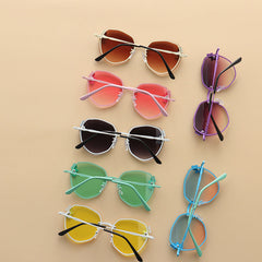 Kids Boy And Girl Cartoon Animal Shape Round Frame Fashion Sunglasses