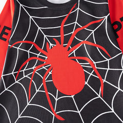 Spider & Web Kids Pajama Set – Long Sleeve Shirt and Pants, Fun Cartoon Design