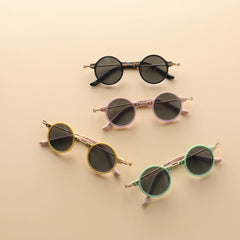 Kids Small Frame Design Vintage Style Metal Sunglasses