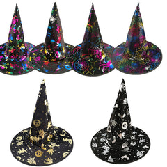 Halloween Bronzed Witch Hats Masquerade Dress Up Decoration