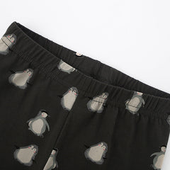 Autumn Arrival Baby Kids Girls Penguins Pattern Casual Pants