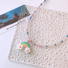 Cute Children’s Butterfly Heart Clavicle Necklace Dopamine Girl Jewelry