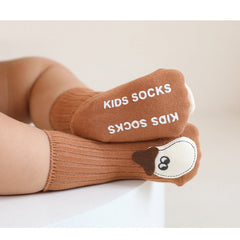 Baby Unisex Breathable Comfy Cartoon Animal Doll Socks Non-Slip Set