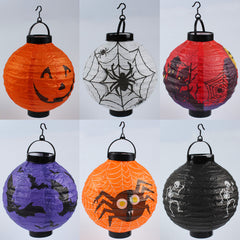 Halloween 4 pieces Set Handheld Halloween Pumpkin Paper Lantern Hanging Light-Up Pendant