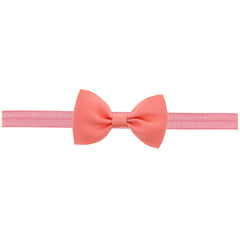 Newborn Baby Small Size Bow Patched Pattern Solid Color Elastic Headband