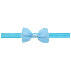 Newborn Baby Small Size Bow Patched Pattern Solid Color Elastic Headband