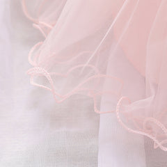 Baby Girl Petal Patched Design Sleeveless Full Moon Christening Mesh Dress