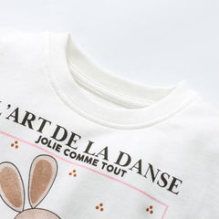 Baby Girl Rabbit Graphic Long Sleeve Cotton Hoodies