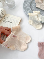 Summer Super Thin Breathable Socks For Girls: Baby Girls Solid Color Socks
