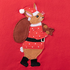 Autumn and Spring Arrival Christmas Cartoon and Striped Pattern Long Sleeves Crew Neck Dress for Stylish Girls