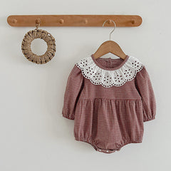 Fashion Lace Collar Long Sleeve Baby Onesies OR Girl Dress