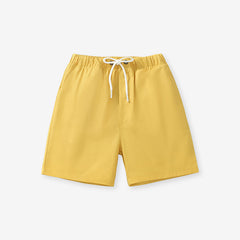 Boys Solid Color Cotton Casual Style Shorts