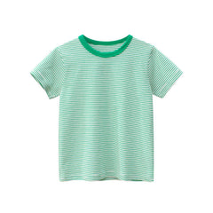 Baby Striped Pattern Casual Round Neck T Shirt Outfits