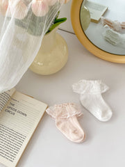 Pairs Summer Thin Breathable Socks For Girls: Baby Girls Princess Socks With Lace Trim