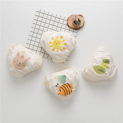 Baby Boy And Girl Cartoon Print Pattern Cotton Triangle Underwear