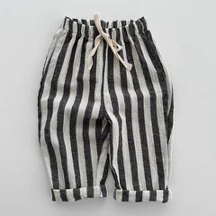 Summer Hot Selling Baby Breathable Thin Striped Loose Comfortable Pants