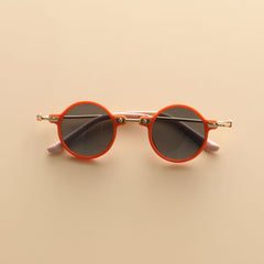 Kids Small Frame Design Vintage Style Metal Sunglasses