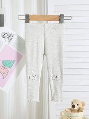 Autumn Arrival Elastic Baby Kids Girls Teddy Bear Pattern Cute Pants