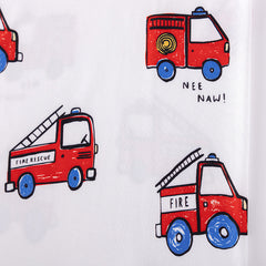 Fire Truck Kids Sleepwear Set – Long Sleeve Shirt and Pants, Cartoon Firefighter Design