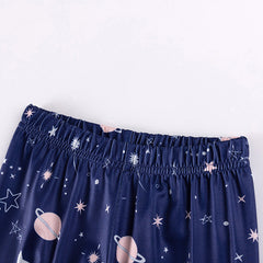 Baby and Kids Girls Universe Cartoon Pattern Long Sleeves Casual Pajamas Clothing Set